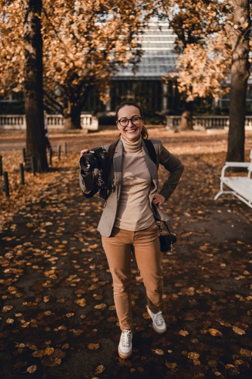 szelki dla fotografki na 2 aparaty Czekolada