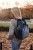 Torbo-Plecak XL Welur Niebieski Blue Jeans paski czarne, wodoodporny niebieski plecak