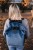 Torbo-Plecak XL Welur Niebieski Blue Jeans paski czarne, wodoodporny niebieski plecak