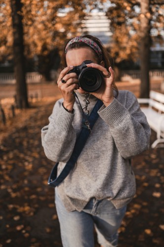 Szelka fotograficzna do aparatu Blue Jeans, pasek do lustrzanki błękitny welur