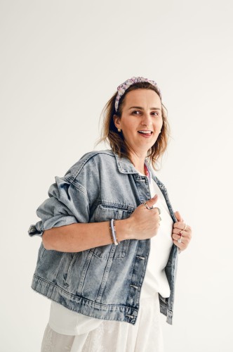 Kurtka mocy jeansowa z haftem PIĘKNA unikatowa upcycling