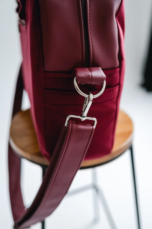 Torba fotograficzna kobieca BURGUND Torba dla fotografki welur burgund wodoodporna