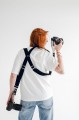 Szelki fotograficzne na 2 body Szelki reporterskie welurowe czarne