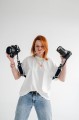 Szelki fotograficzne na 2 body Szelki reporterskie welurowe czarne