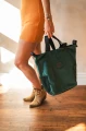 Torbo Plecak XL Green butelkowa zieleń welur wodoodporny