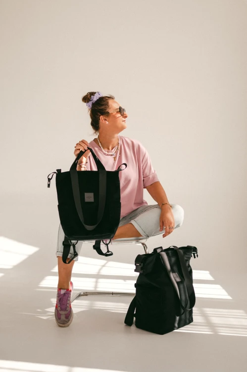 Torbo Plecak Fotograficzny Mini Torba na aparat Welur Czarny