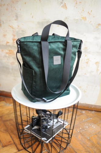 Torbo Plecak Fotograficzny XL Torba na aparat Green Welur