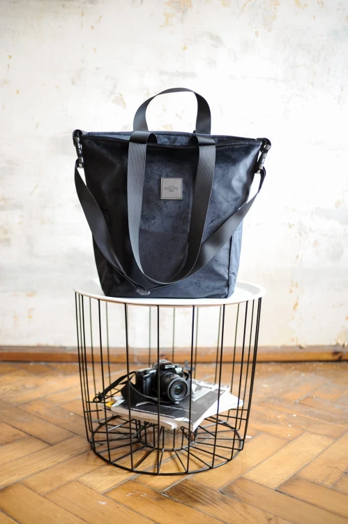 Torbo Plecak Fotograficzny XL Torba na aparat Black King Welur